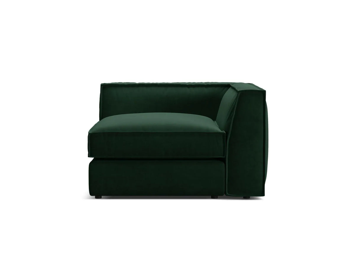 Pola Modulares 1-Sitzer Ecksofa Element aus Samt in Flaschengrün (Salvador 7), 103x103x88 cm von Micadoni – Bild 1