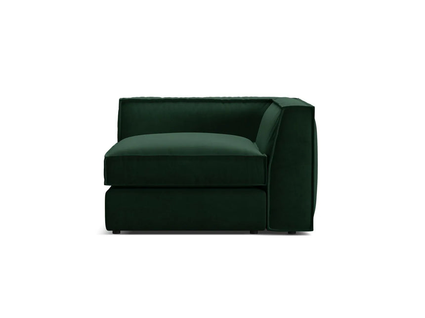 Pola Modulares 1-Sitzer Ecksofa Element aus Samt in Flaschengrün (Salvador 7), 103x103x88 cm von Micadoni – Bild 1