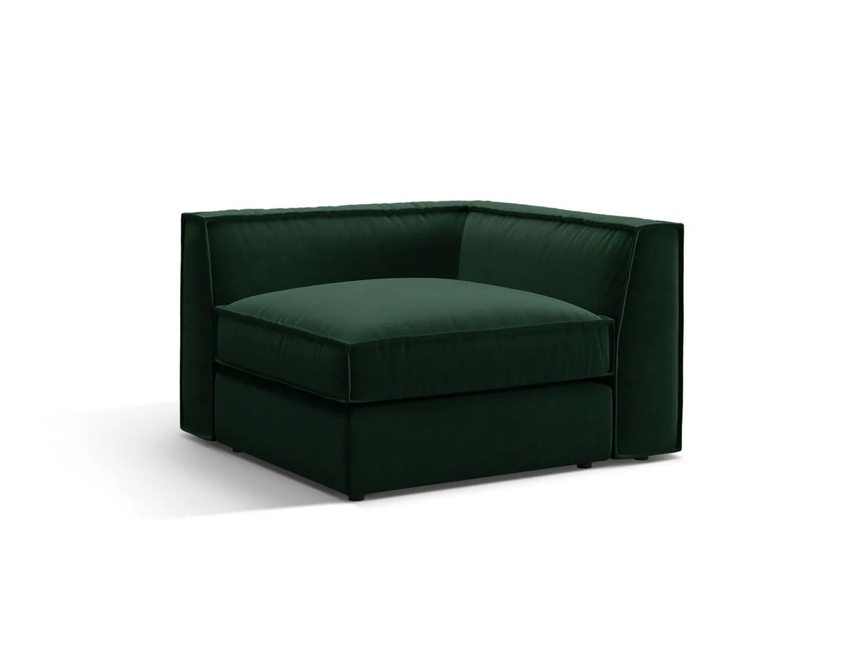 Pola Modulares 1-Sitzer Ecksofa Element aus Samt in Flaschengrün (Salvador 7), 103x103x88 cm von Micadoni – Bild 3