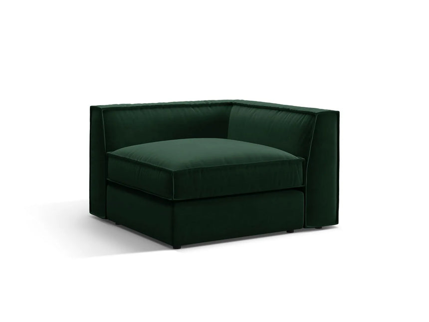 Pola Modulares 1-Sitzer Ecksofa Element aus Samt in Flaschengrün (Salvador 7), 103x103x88 cm von Micadoni – Bild 3