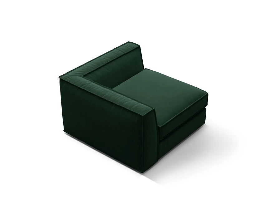 Pola Modulares 1-Sitzer Ecksofa Element aus Samt in Flaschengrün (Salvador 7), 103x103x88 cm von Micadoni – Bild 4