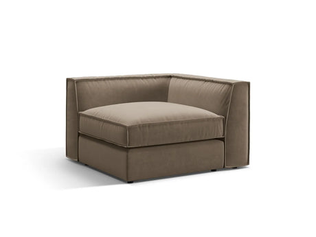 Pola Modulares 1-Sitzer Ecksofa Element aus Samt in Grau-Braun (Salvador 3), 103x103x88 cm von Micadoni – Bild 3