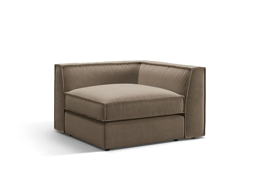 Pola Modulares 1-Sitzer Ecksofa Element aus Samt in Grau-Braun (Salvador 3), 103x103x88 cm von Micadoni – Bild 3