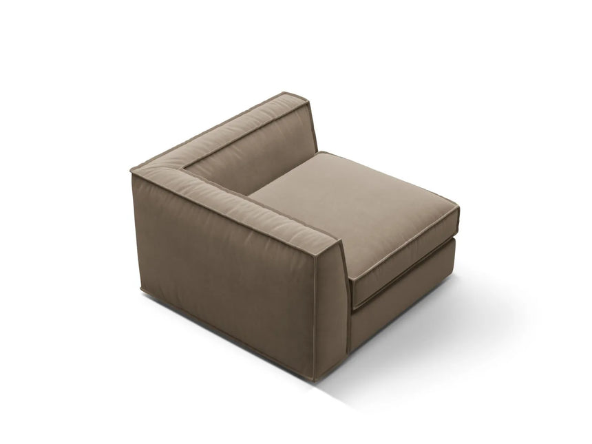 Pola Modulares 1-Sitzer Ecksofa Element aus Samt in Grau-Braun (Salvador 3), 103x103x88 cm von Micadoni – Bild 4