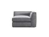 Pola Modulares 1-Sitzer Ecksofa Element aus Samt in Grau (Salvador 17), 103x103x88 cm von Micadoni – Bild 1