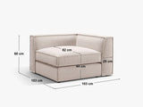 Pola Modulares 1-Sitzer Ecksofa Element aus Samt in Grau (Salvador 17), 103x103x88 cm von Micadoni – Bild 2