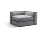 Pola Modulares 1-Sitzer Ecksofa Element aus Samt in Grau (Salvador 17), 103x103x88 cm von Micadoni – Bild 3