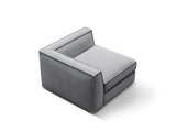 Pola Modulares 1-Sitzer Ecksofa Element aus Samt in Grau (Salvador 17), 103x103x88 cm von Micadoni – Bild 4