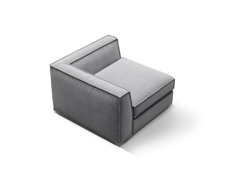 Pola Modulares 1-Sitzer Ecksofa Element aus Samt in Grau (Salvador 17), 103x103x88 cm von Micadoni – Bild 4