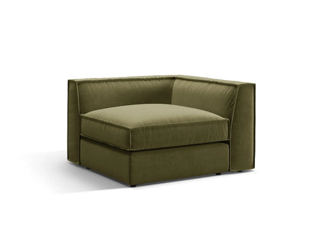 Pola Modulares 1-Sitzer Ecksofa Element aus Samt in Grün (Salvador 8), 103x103x88 cm von Micadoni – Bild 3