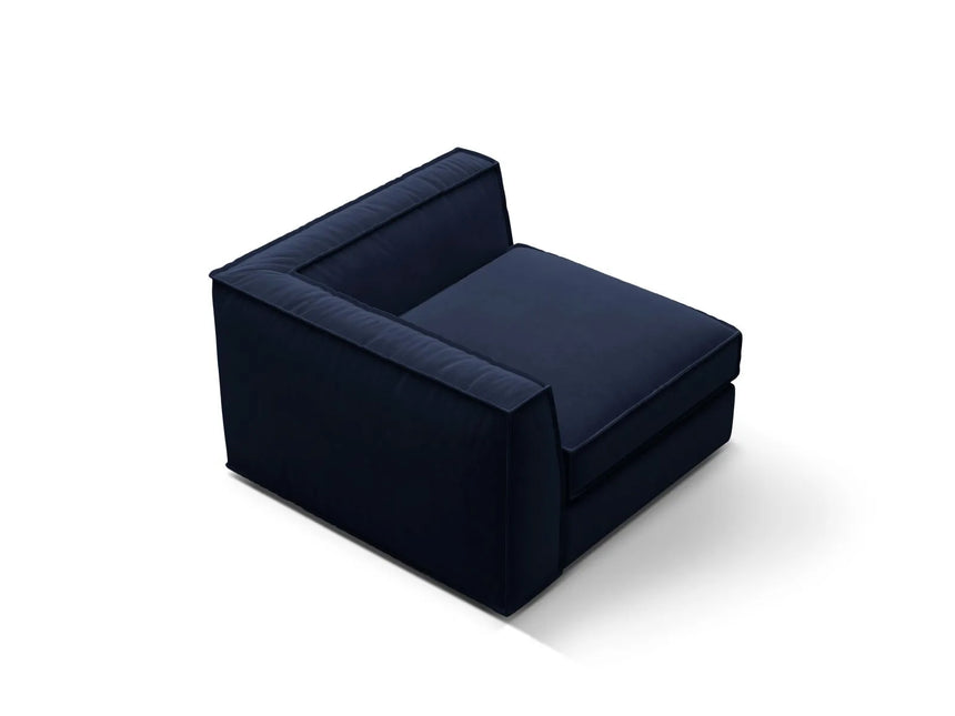 Pola Modulares 1-Sitzer Ecksofa Element aus Samt in Königsblau (Salvador 5), 103x103x88 cm von Micadoni – Bild 4