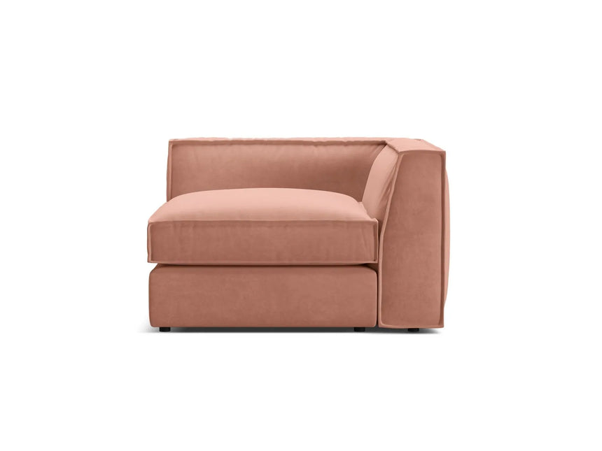 Pola Modulares 1-Sitzer Ecksofa Element aus Samt in Rosa (Salvador 11), 103x103x88 cm von Micadoni – Bild 1