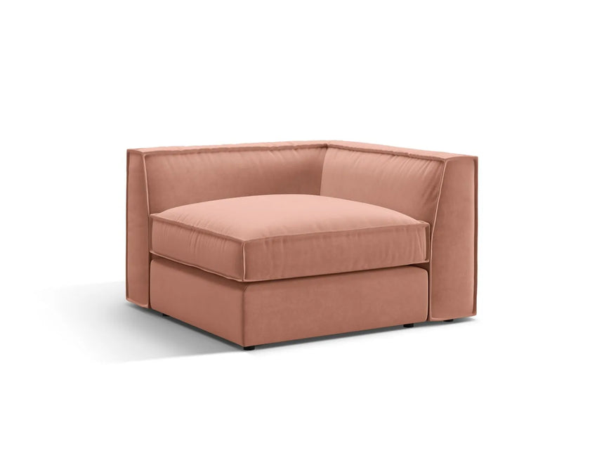 Pola Modulares 1-Sitzer Ecksofa Element aus Samt in Rosa (Salvador 11), 103x103x88 cm von Micadoni – Bild 3
