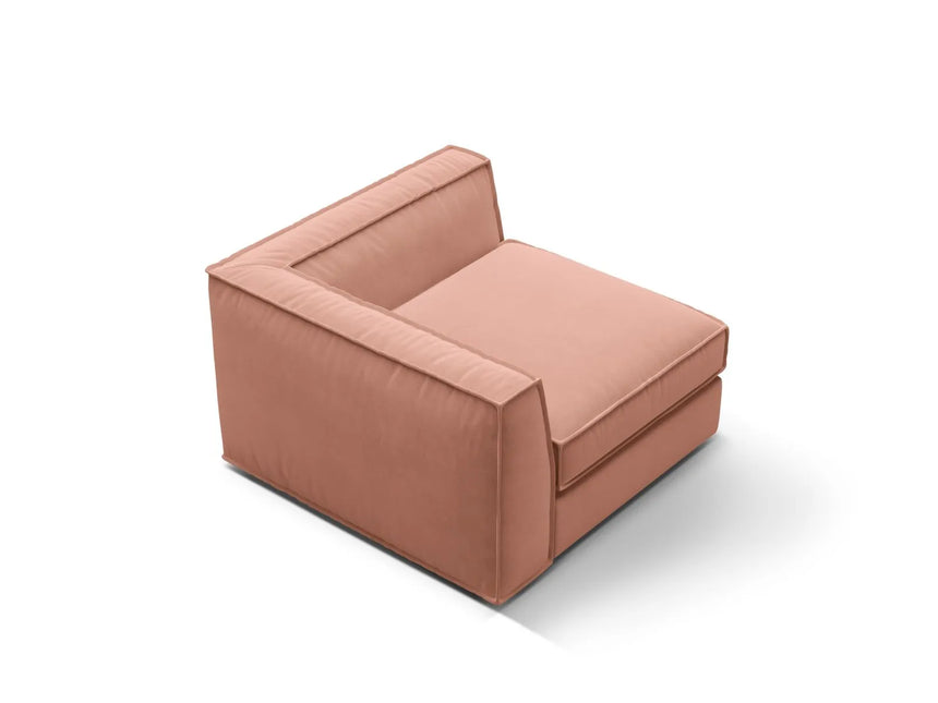 Pola Modulares 1-Sitzer Ecksofa Element aus Samt in Rosa (Salvador 11), 103x103x88 cm von Micadoni – Bild 4