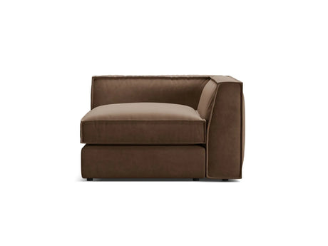 Pola Modulares 1-Sitzer Ecksofa Element aus Samt in Schokolade (Salvador 4), 103x103x88 cm von Micadoni – Bild 1