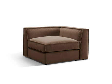Pola Modulares 1-Sitzer Ecksofa Element aus Samt in Schokolade (Salvador 4), 103x103x88 cm von Micadoni – Bild 3