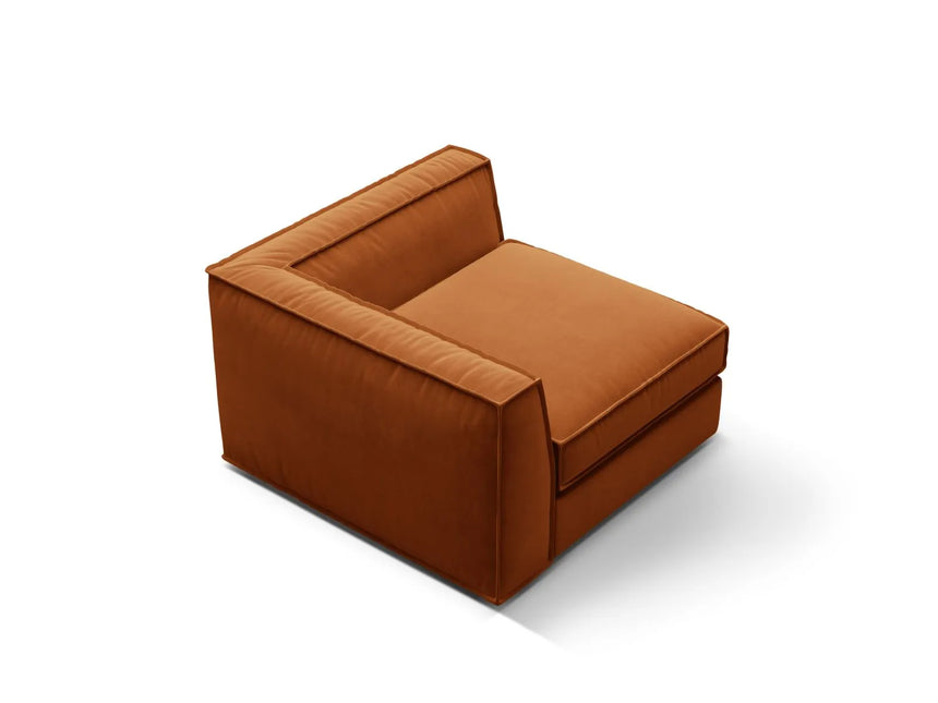 Pola Modulares 1-Sitzer Ecksofa Element aus Samt in Terrakotta (Salvador 14), 103x103x88 cm von Micadoni – Bild 4
