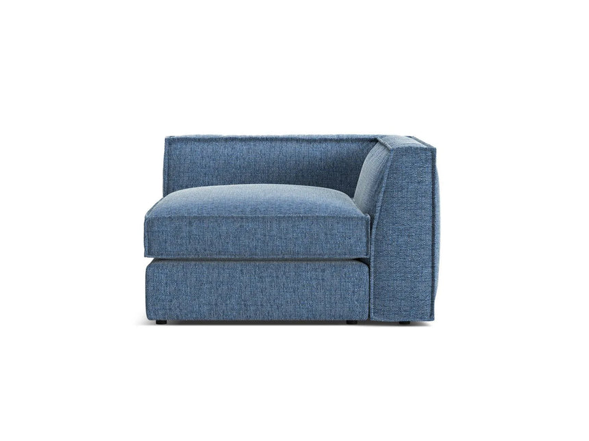 Pola Modulares 1-Sitzer Ecksofa Element aus Strukturierter Stoff in Dunkelblau (BABEL BLUE), 103x103x88 cm von Micadoni – Bild 1