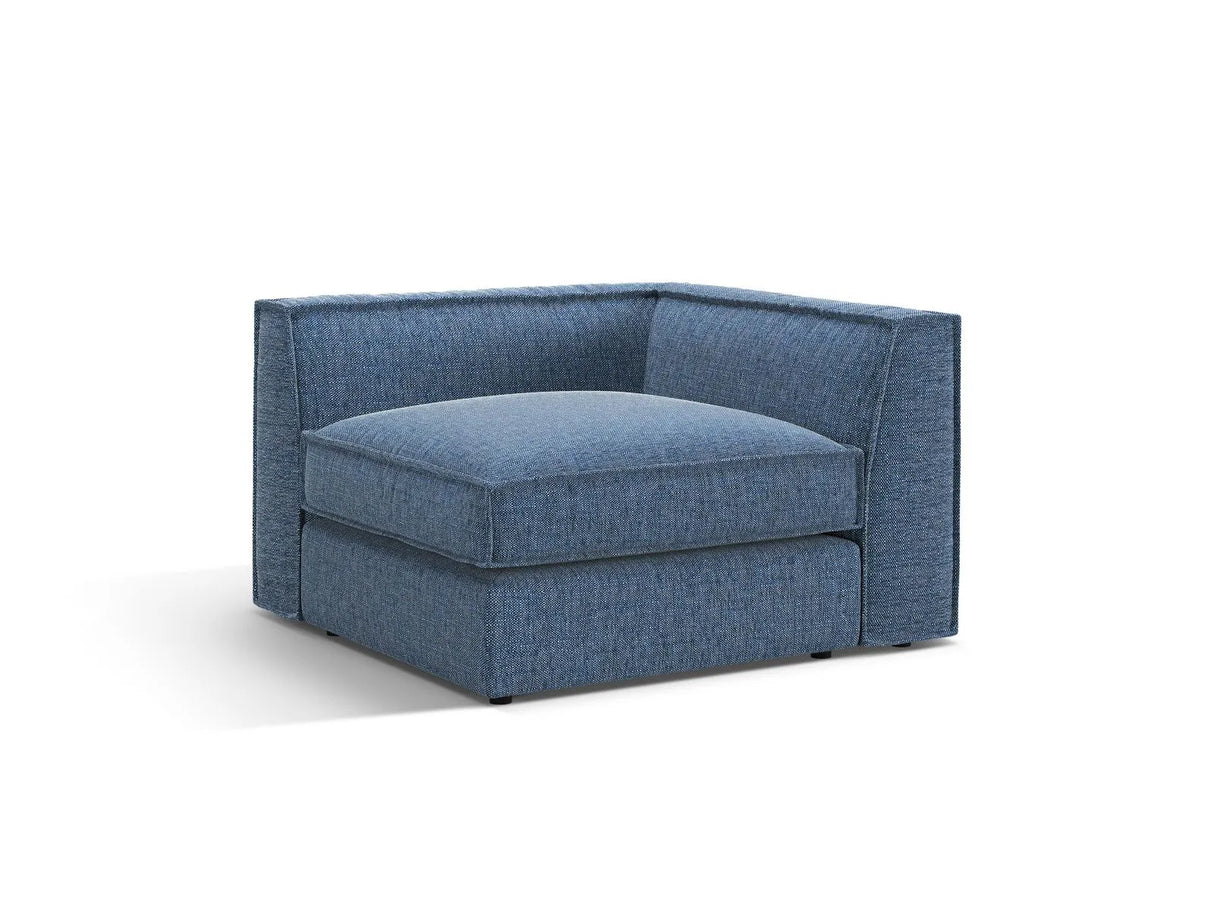 Pola Modulares 1-Sitzer Ecksofa Element aus Strukturierter Stoff in Dunkelblau (BABEL BLUE), 103x103x88 cm von Micadoni – Bild 3