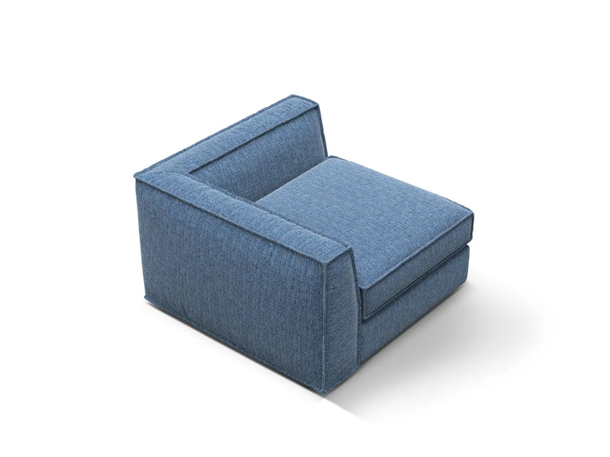 Pola Modulares 1-Sitzer Ecksofa Element aus Strukturierter Stoff in Dunkelblau (BABEL BLUE), 103x103x88 cm von Micadoni – Bild 4
