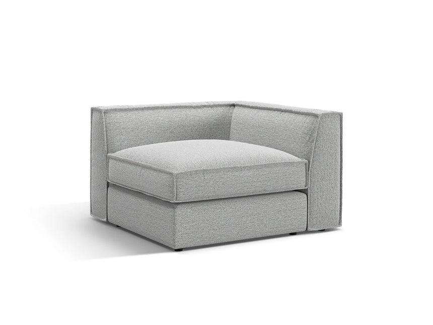 Pola Modulares 1-Sitzer Ecksofa Element aus Strukturierter Stoff in Hellgrau (BABEL LIGHT GREY), 103x103x88 cm von Micadoni – Bild 3