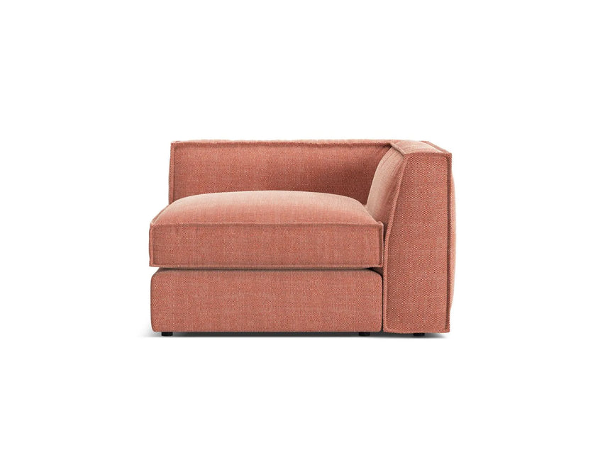 Pola Modulares 1-Sitzer Ecksofa Element aus Strukturierter Stoff in Red (BABEL RED), 103x103x88 cm von Micadoni – Bild 1