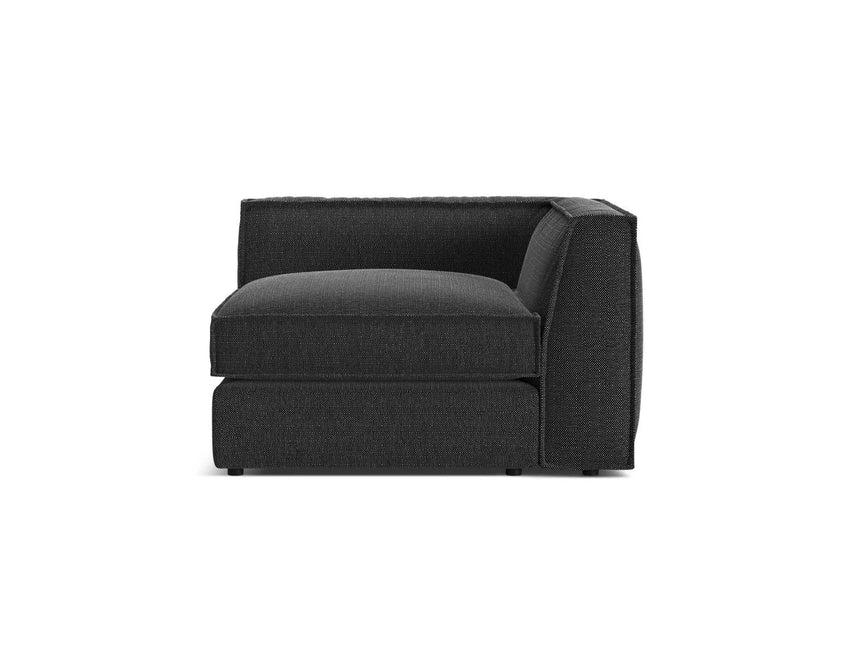 Pola Modulares 1-Sitzer Ecksofa Element aus Strukturierter Stoff in Schwarz (BABEL BLACK), 103x103x88 cm von Micadoni – Bild 1