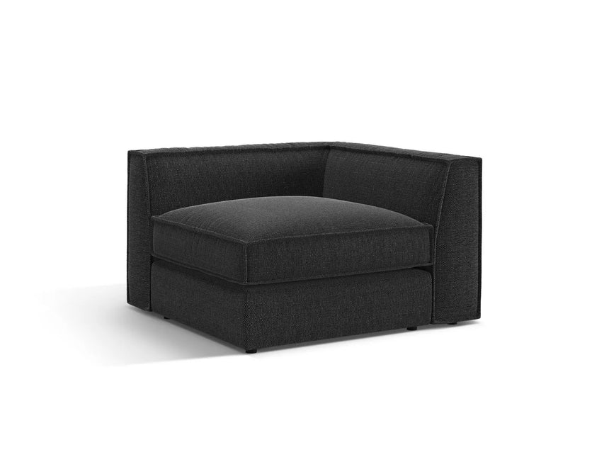 Pola Modulares 1-Sitzer Ecksofa Element aus Strukturierter Stoff in Schwarz (BABEL BLACK), 103x103x88 cm von Micadoni – Bild 3