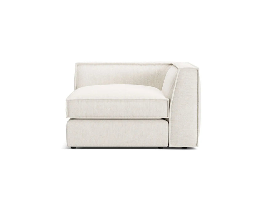 Pola Modulares 1-Sitzer Ecksofa Element aus Strukturierter Stoff in Weiß (BABEL WHITE), 103x103x88 cm von Micadoni – Bild 1
