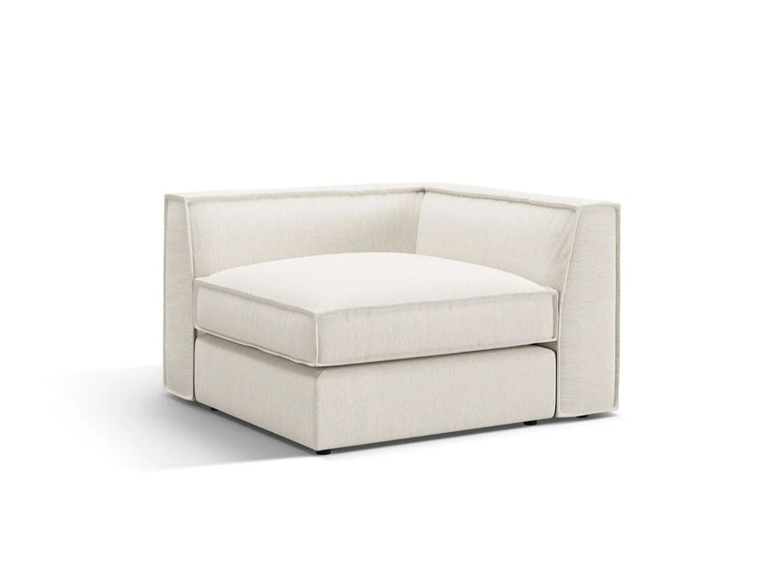 Pola Modulares 1-Sitzer Ecksofa Element aus Strukturierter Stoff in Weiß (BABEL WHITE), 103x103x88 cm von Micadoni – Bild 3