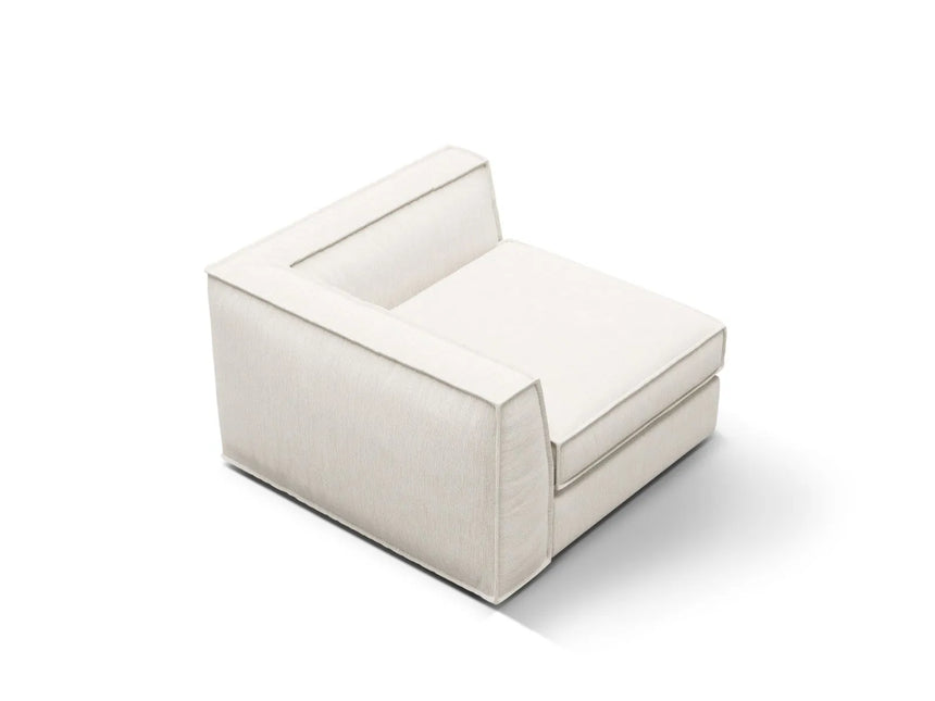 Pola Modulares 1-Sitzer Ecksofa Element aus Strukturierter Stoff in Weiß (BABEL WHITE), 103x103x88 cm von Micadoni – Bild 4