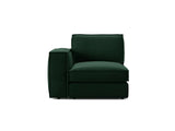 Pola Modulares 1-Sitzer Sofa Sitzelement, Linke Seite, aus Samt in Flaschengrün (Salvador 7), 103x103 cm von Micadoni – Bild 1