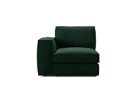 Pola Modulares 1-Sitzer Sofa Sitzelement, Linke Seite, aus Samt in Flaschengrün (Salvador 7), 103x103 cm von Micadoni – Bild 1