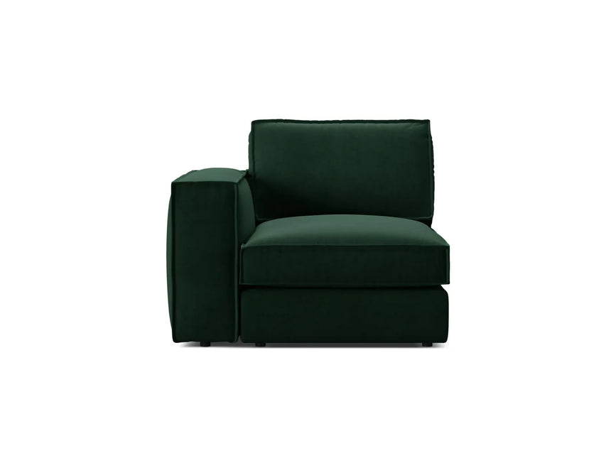 Pola Modulares 1-Sitzer Sofa Sitzelement, Linke Seite, aus Samt in Flaschengrün (Salvador 7), 103x103 cm von Micadoni – Bild 1