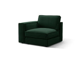 Pola Modulares 1-Sitzer Sofa Sitzelement, Linke Seite, aus Samt in Flaschengrün (Salvador 7), 103x103 cm von Micadoni – Bild 3