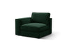 Pola Modulares 1-Sitzer Sofa Sitzelement, Linke Seite, aus Samt in Flaschengrün (Salvador 7), 103x103 cm von Micadoni – Bild 3