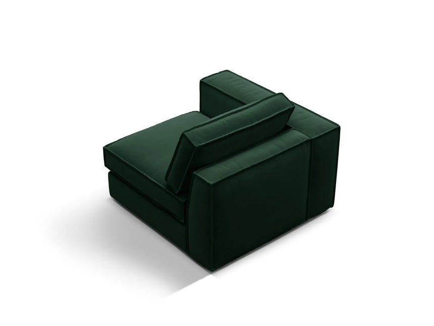 Pola Modulares 1-Sitzer Sofa Sitzelement, Linke Seite, aus Samt in Flaschengrün (Salvador 7), 103x103 cm von Micadoni – Bild 4