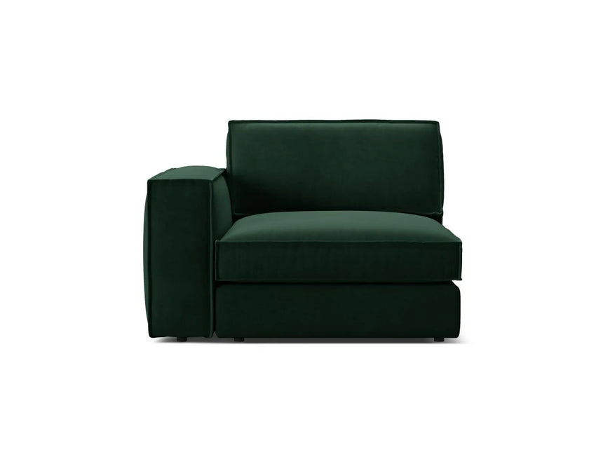 Pola Modulares 1-Sitzer Sofa Sitzelement, Linke Seite, aus Samt in Flaschengrün (Salvador 7), 103x118 cm von Micadoni – Bild 1