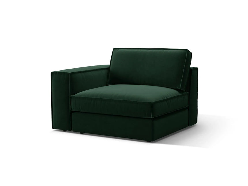 Pola Modulares 1-Sitzer Sofa Sitzelement, Linke Seite, aus Samt in Flaschengrün (Salvador 7), 103x118 cm von Micadoni – Bild 3