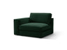 Pola Modulares 1-Sitzer Sofa Sitzelement, Linke Seite, aus Samt in Flaschengrün (Salvador 7), 103x118 cm von Micadoni – Bild 3