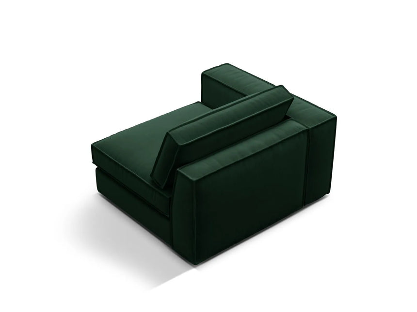 Pola Modulares 1-Sitzer Sofa Sitzelement, Linke Seite, aus Samt in Flaschengrün (Salvador 7), 103x118 cm von Micadoni – Bild 4