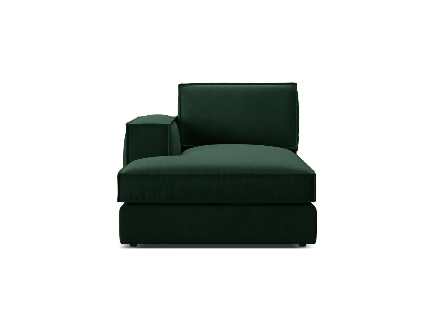 Pola Modulares 1-Sitzer Sofa Sitzelement, Linke Seite, aus Samt in Flaschengrün (Salvador 7), 103x158 cm von Micadoni – Bild 1