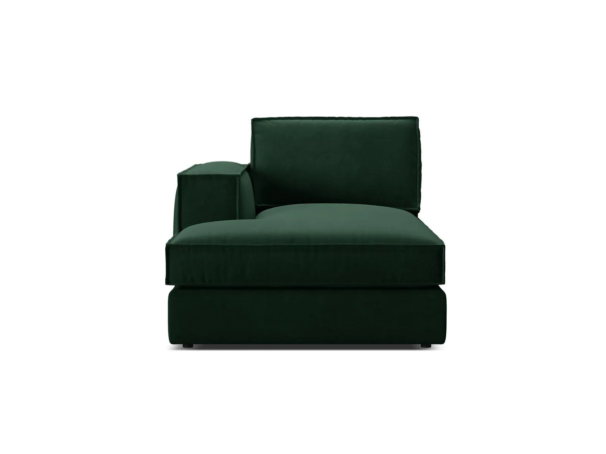 Pola Modulares 1-Sitzer Sofa Sitzelement, Linke Seite, aus Samt in Flaschengrün (Salvador 7), 103x158 cm von Micadoni – Bild 1