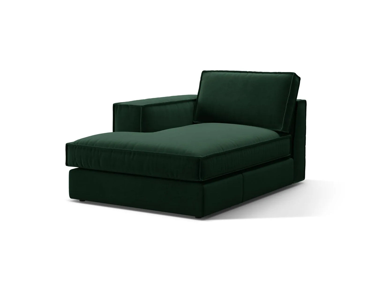 Pola Modulares 1-Sitzer Sofa Sitzelement, Linke Seite, aus Samt in Flaschengrün (Salvador 7), 103x158 cm von Micadoni – Bild 3