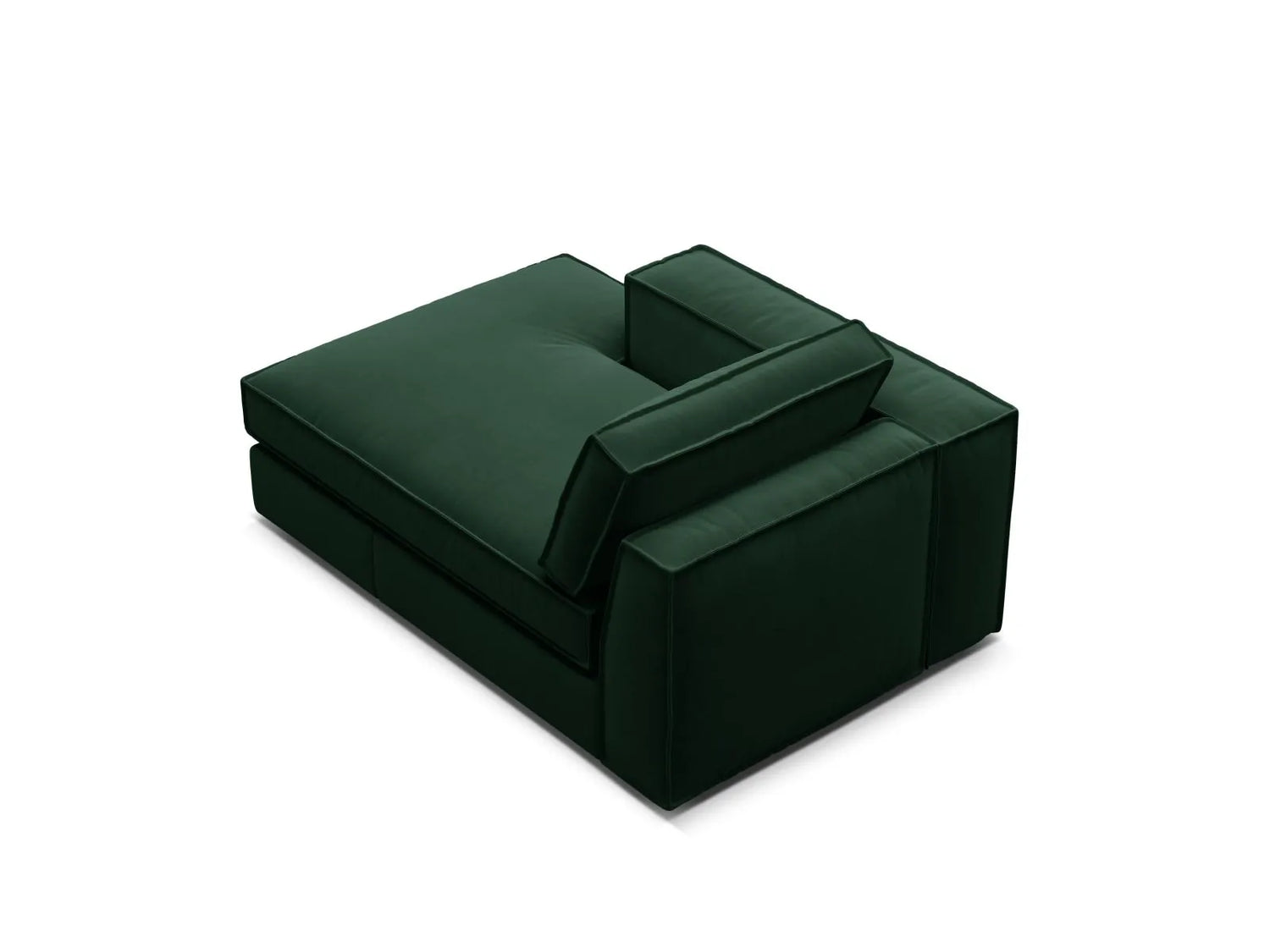 Pola Modulares 1-Sitzer Sofa Sitzelement, Linke Seite, aus Samt in Flaschengrün (Salvador 7), 103x158 cm von Micadoni – Bild 4