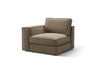 Pola Modulares 1-Sitzer Sofa Sitzelement, Linke Seite, aus Samt in Grau-Braun (Salvador 3), 103x103 cm von Micadoni – Bild 3