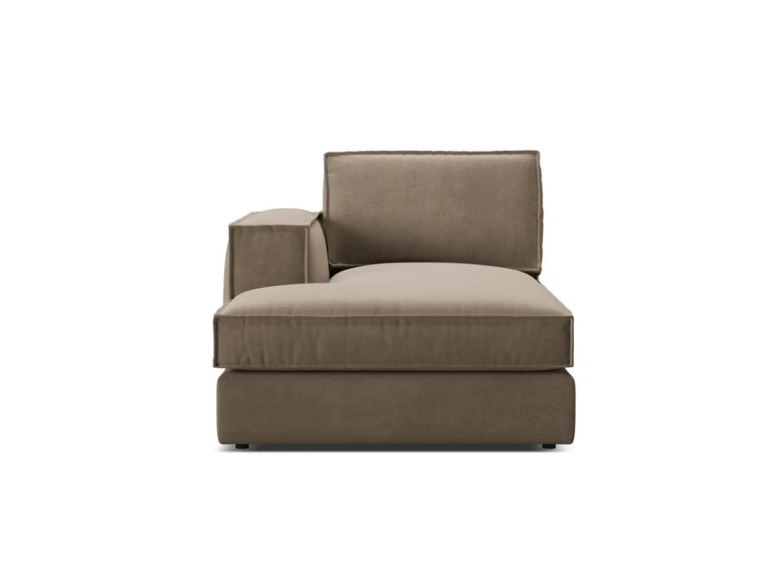 Pola Modulares 1-Sitzer Sofa Sitzelement, Linke Seite, aus Samt in Grau-Braun (Salvador 3), 103x158 cm von Micadoni – Bild 1
