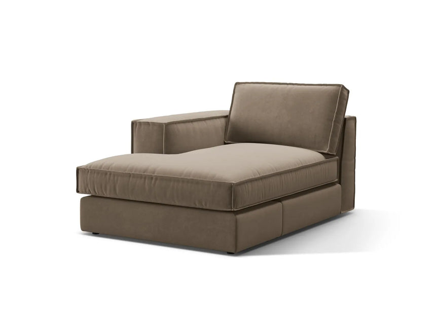 Pola Modulares 1-Sitzer Sofa Sitzelement, Linke Seite, aus Samt in Grau-Braun (Salvador 3), 103x158 cm von Micadoni – Bild 3