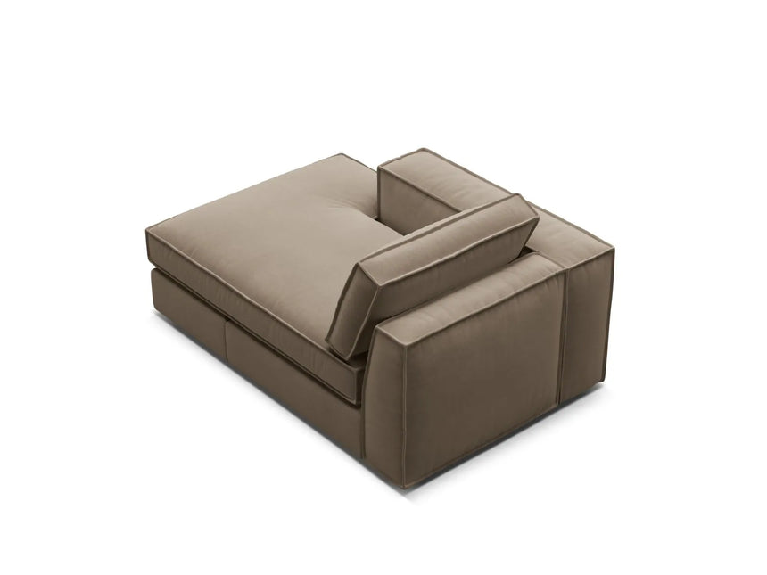 Pola Modulares 1-Sitzer Sofa Sitzelement, Linke Seite, aus Samt in Grau-Braun (Salvador 3), 103x158 cm von Micadoni – Bild 4