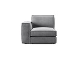Pola Modulares 1-Sitzer Sofa Sitzelement, Linke Seite, aus Samt in Grau (Salvador 17), 103x103 cm von Micadoni – Bild 1